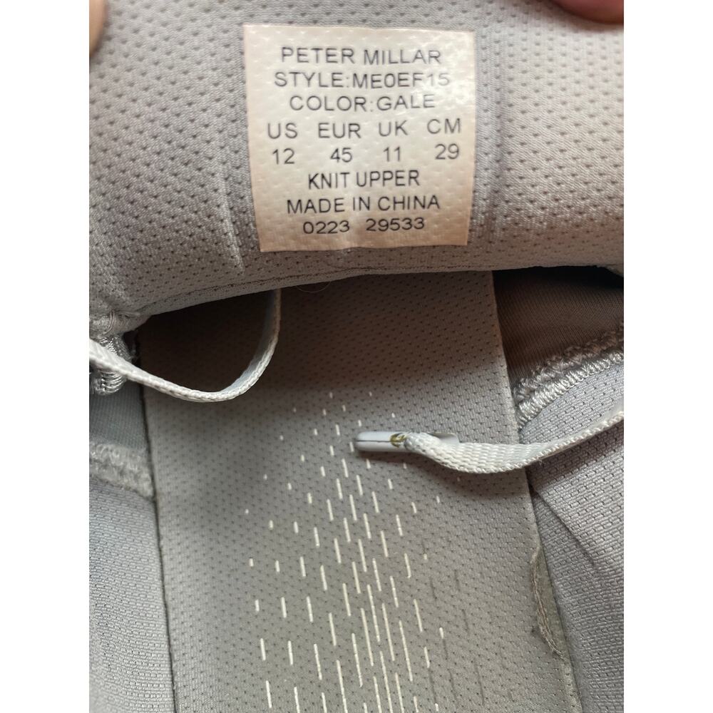 Peter Millar Sneaker Size 12 Gray Knit Lace Up Comfort Shoes Mens Lightweight - Picture 13 of 13